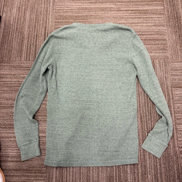 Amazon Essentials Men's Sage Forest Green Long Sleeve Henley Sweater Shirt - Picture 6 of 8